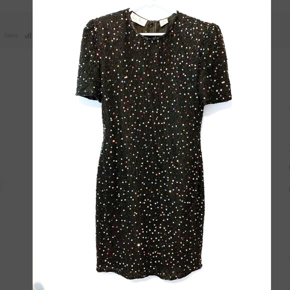 Vintage Laurence Kazar Silk Sequin Dress - Picture 2 of 12